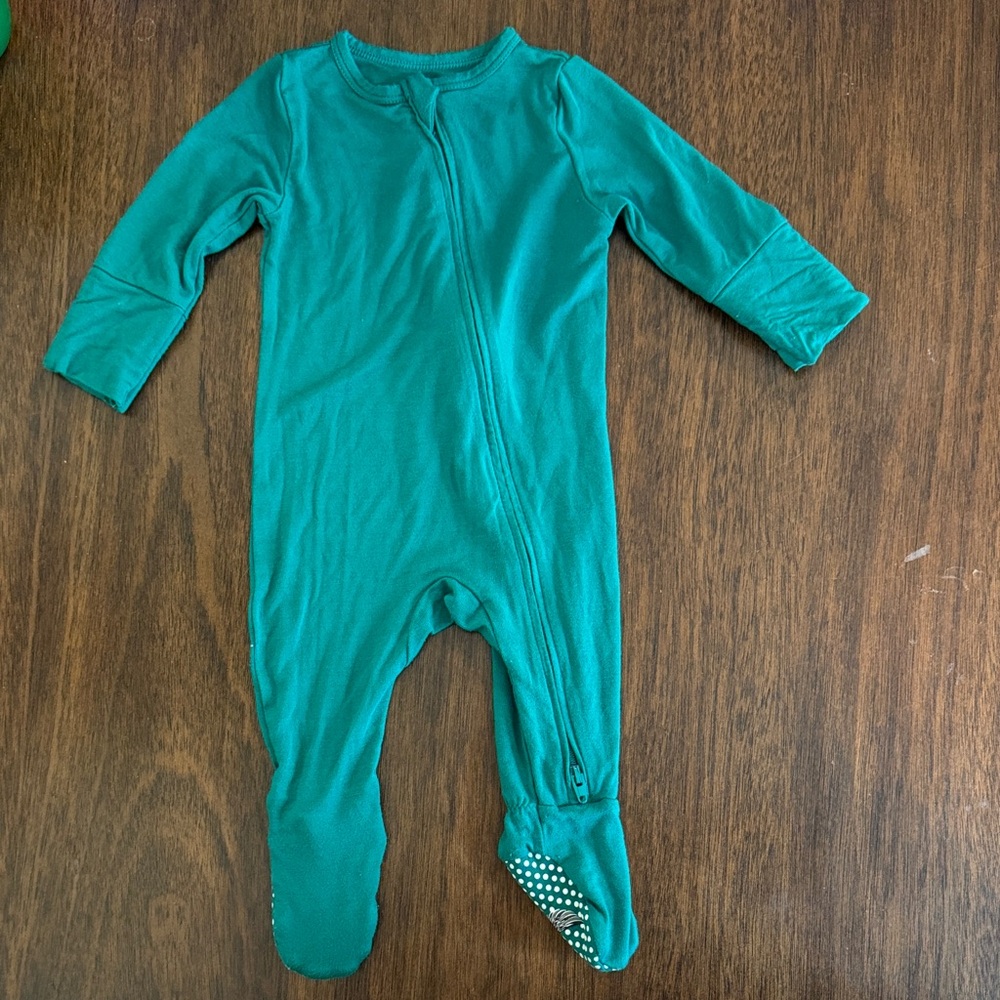 Green Free Birdees 0-3M bamboo pajama